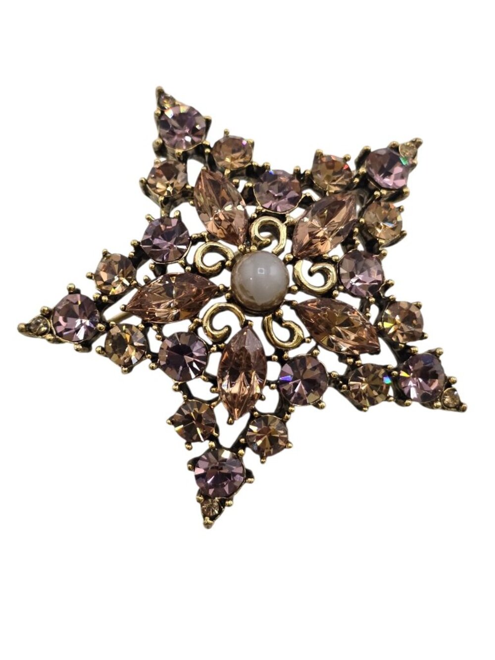 Vintage Graziano Rhinestone Star Brooch (A9316)